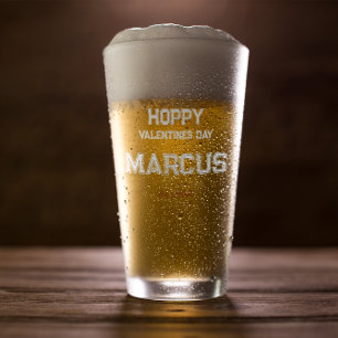 Copo De Pint Hoppy Valentines Monograma Para Ele