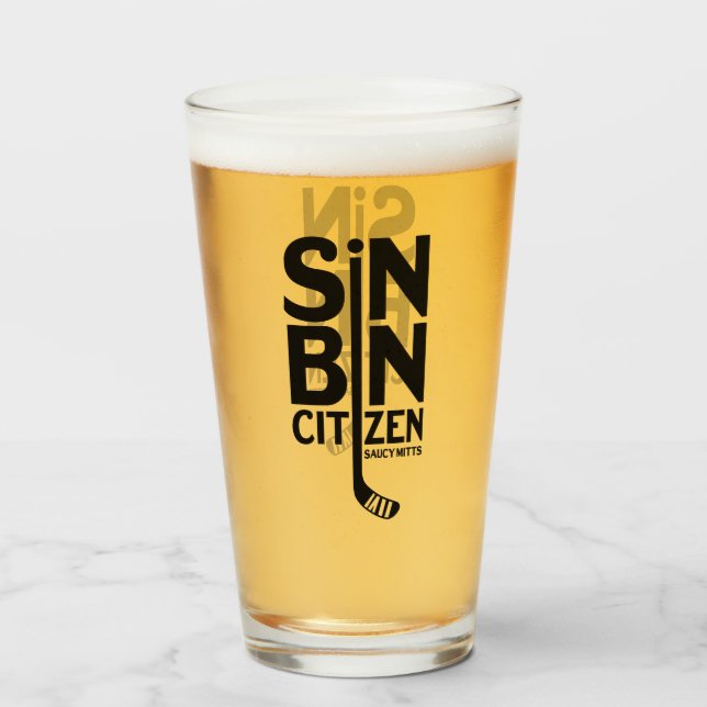 Copo De Pint Hóquei do cidadão da caixa do pecado (Frente (Preenchido))