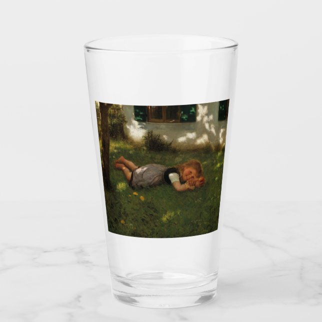 Copo De Pint Hora do lanche (Garota Doce Deitada na Grama) (Frente)