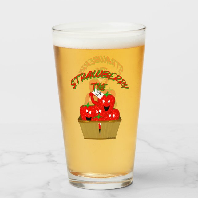 Copo De Pint Horário de Morango! (Traseira (Preenchido))