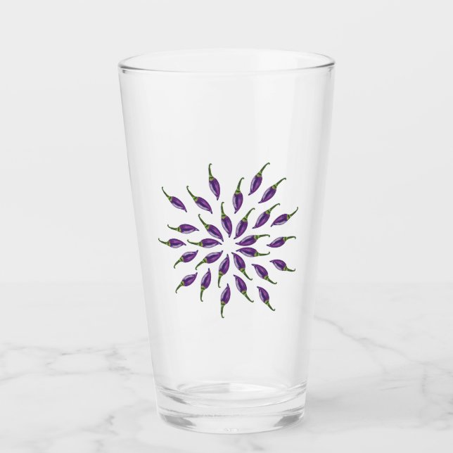 Copo De Pint Hot Peppers Purple Mandala Art (Frente)