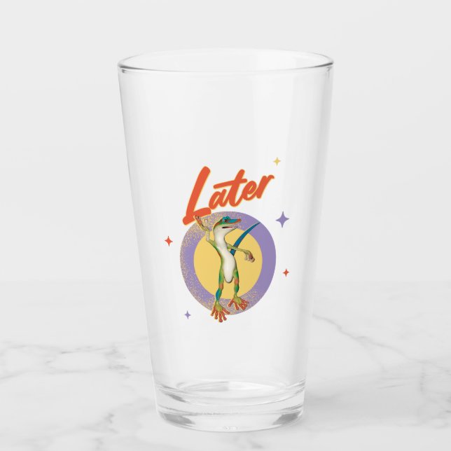 Copo De Pint Humor de Dia Preguiçoso do Lagarto Gecko Retro (Frente)