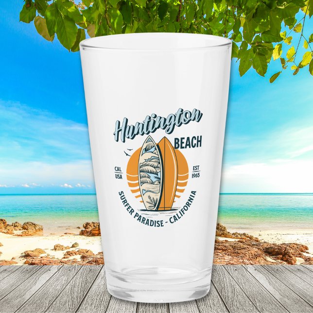 Copo De Pint Huntington Beach California Funny California Beach (Criador carregado)