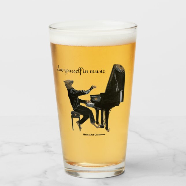 Copo De Pint Hyena Piano Music Player Fantasy Art Tumbler (Frente (Preenchido))