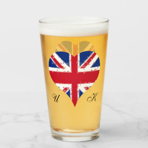 Copo De Pint I Heart England UK Flag Pint