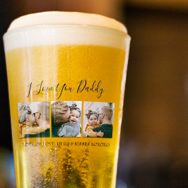 Copo De Pint I Love You Papai Moderno Personalizado | 3 Fotos C