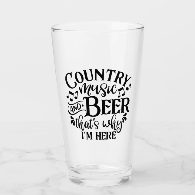 Copo De Pint Ideias De Música Country E Beer Country (Frente)