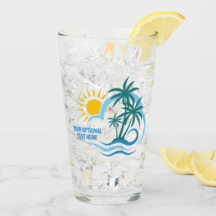 Copo De Pint Ilhas Tropicais de Texto Personalizado