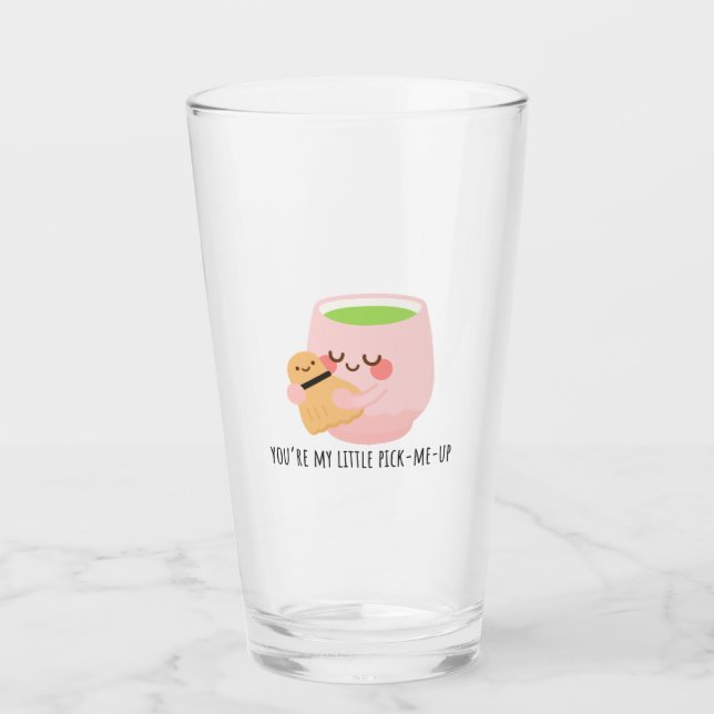 Copo De Pint Ilustração Cute Matcha Tea Hug (Frente)