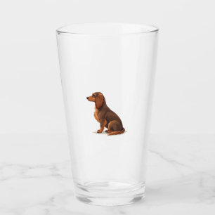 Copo De Pint Ilustração de cachorro vista traseira de Dachshund