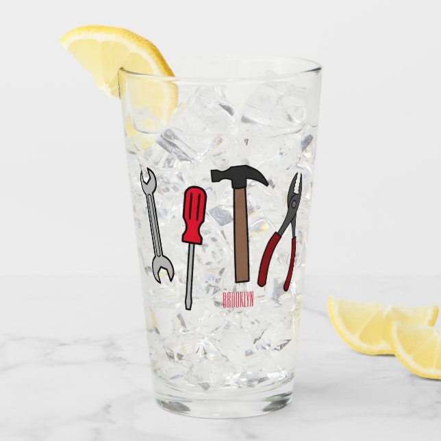 Copo De Pint Ilustração de desenho animado com ferramentas de c (Gelo frontal)