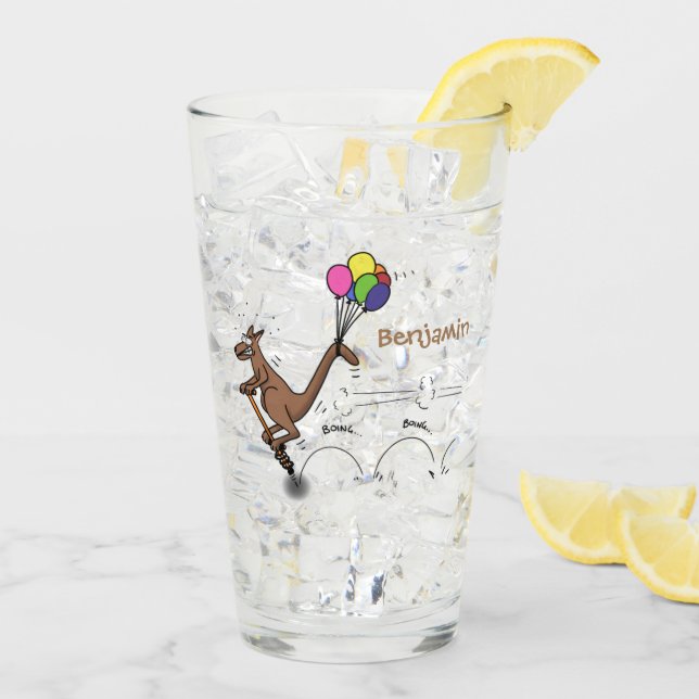 Copo De Pint Ilustração de desenho animado de canguru humor aus (Gelo traseiro)