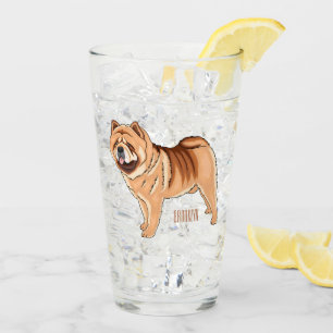 Copo De Pint Ilustração de desenho animado de cão Chow Chow