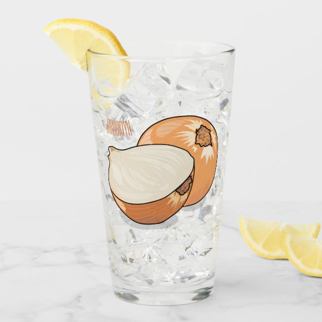 Copo De Pint Ilustração de desenho animado de cebola (Gelo frontal)