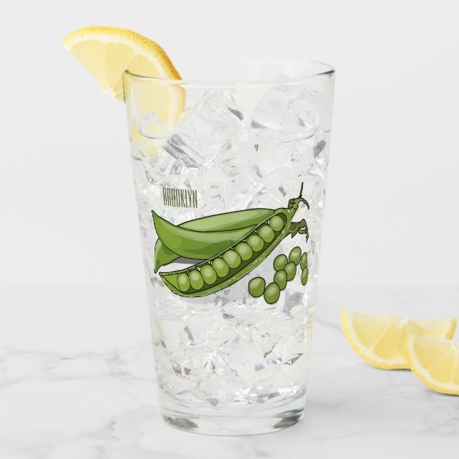 Copo De Pint Ilustração de desenho animado de ervilha (Gelo frontal)