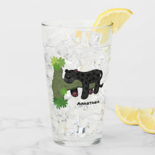Copo De Pint Ilustração de desenho animado de gato preto-de-j