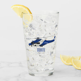 Copo De Pint Ilustração de desenho animado de helicóptero polic