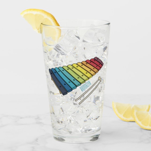 Copo De Pint Ilustração de desenho animado de xilofone (Gelo frontal)