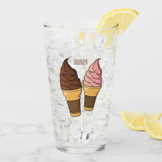 Copo De Pint ilustração de desenho de cone de sorvete (Gelo traseiro)