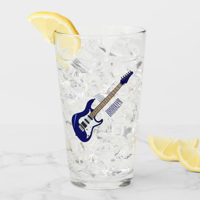 Copo De Pint Ilustração de desenho de guitarra elétrica (Gelo frontal)