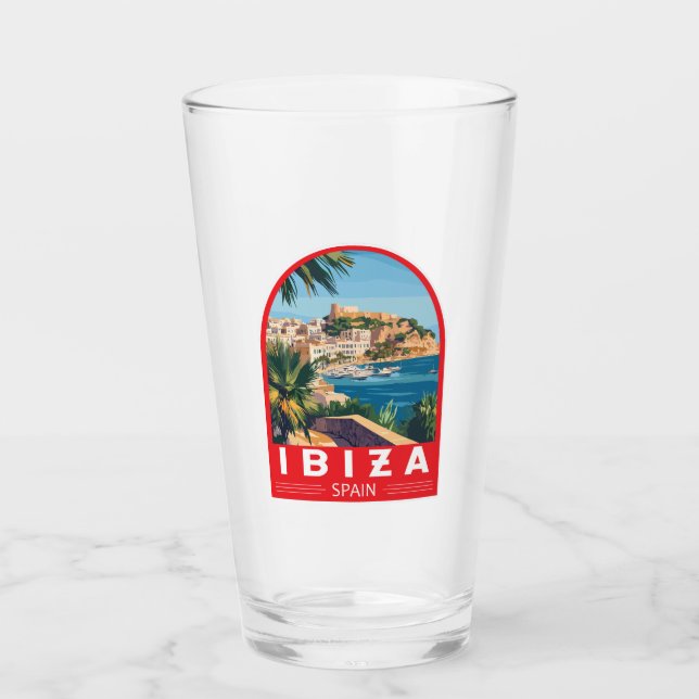Copo De Pint Ilustração de Espanha Ibiza Vintage (Frente)