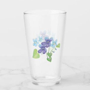 Copo De Pint Ilustração de Flores Violetas Selvagens 