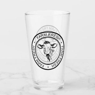 Copo De Pint Ilustração fresca da vaca da fazenda da casa da