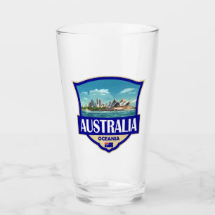 Copo De Pint Ilustração Retro Badge Austrália