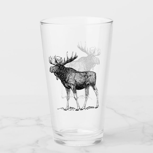 Copo De Pint Ilustração Rústica de Mose Negra (Frente)
