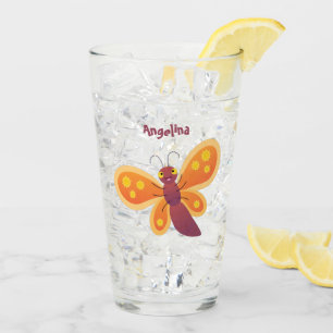 Copo De Pint Imagem de desenho animado de borboleta laranja fel