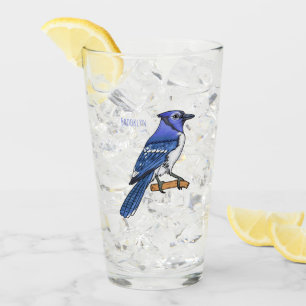 Copo De Pint Imagem de desenho animado de pássaro azul