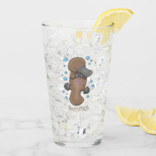 Copo De Pint Imagem de desenho animado de platypus de bebê feli