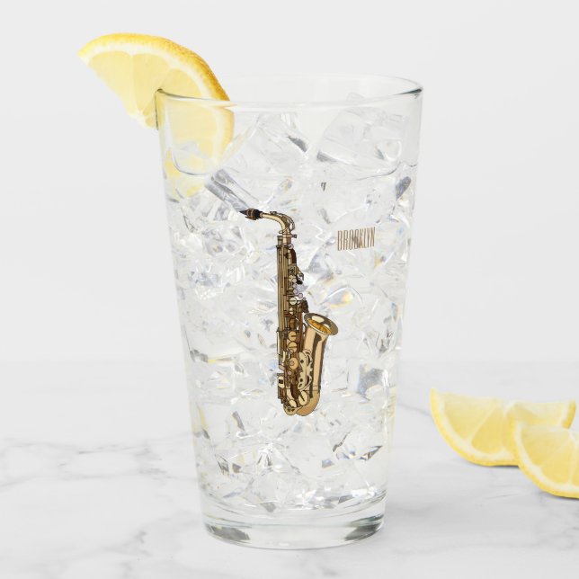 Copo De Pint Imagem de desenhos saxofônicos (Gelo frontal)