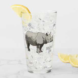 Copo De Pint Imagem do desenho animado de Javan rhinoceros