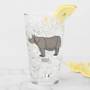 Copo De Pint Imagem do desenho animado de Javan rhinoceros