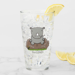 Copo De Pint Imagem do desenho animado de um bebê Rinoceronte