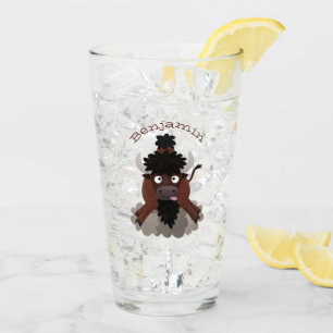 Copo De Pint Imagem engraçada de desenho animado de bisonte de 
