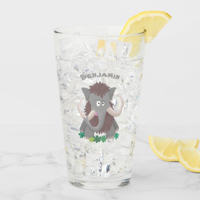Copo De Pint Imagem engraçada de desenho animado de mamute (Gelo traseiro)