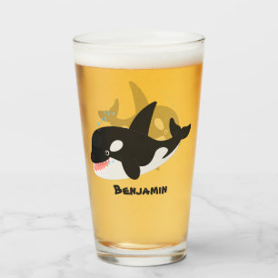 Copo De Pint Imagem engraçada de desenho animado de orca