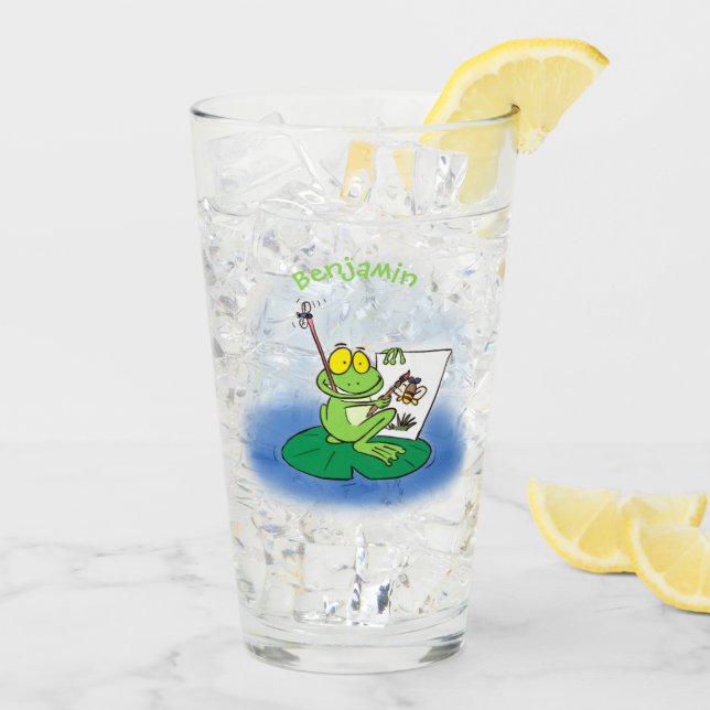 Copo De Pint Imagem engraçada e engraçada do desenho do sapo ve (Gelo traseiro)