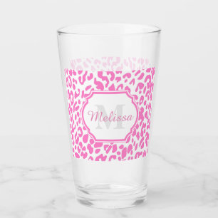 Copo De Pint Impressão cor-de-rosa do leopardo