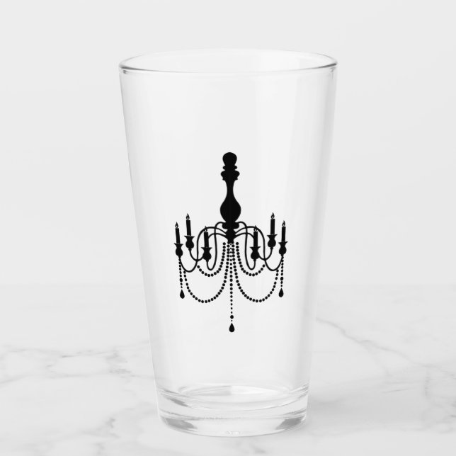 Copo De Pint Impressão de candelabro preto (Frente)