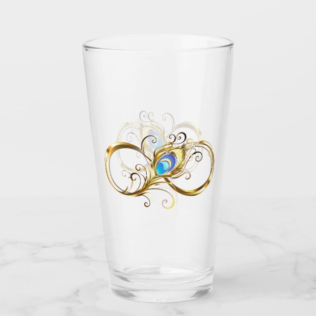 Copo De Pint Infinidade com a pena Pavão de Ouro (Frente)