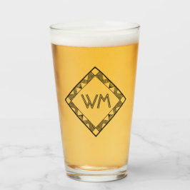 Copo De Pint Iniciais Personalizadas Deco de Arte Chic Preta El