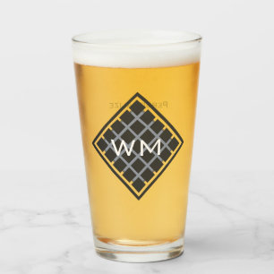 Copo De Pint Iniciais Personalizados - Moderno Elegante Manly C