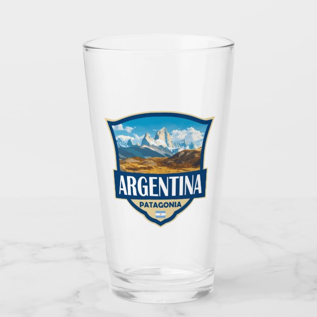 Copo De Pint Insígnia Retro de Ilustração da Argentina (Frente)