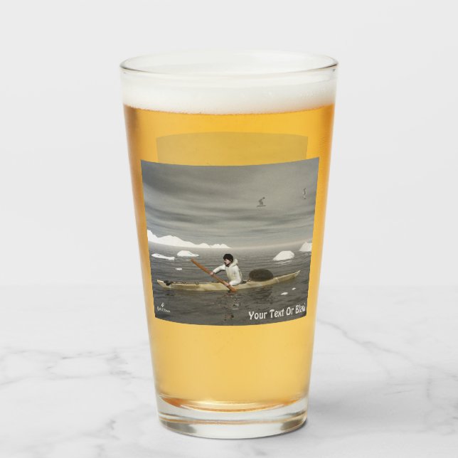 Copo De Pint Inuit Kayak - Sepia (Frente (Preenchido))