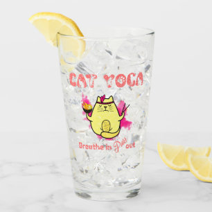 Copo De Pint Ioga Gato Bonita - "Respire, Purga Out"