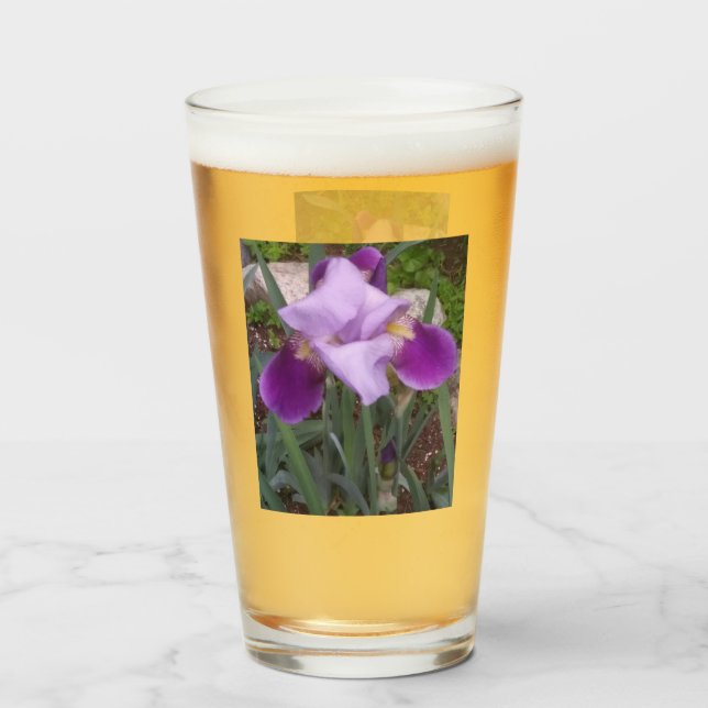 Copo De Pint Íris de Vidro Roxa (Frente (Preenchido))