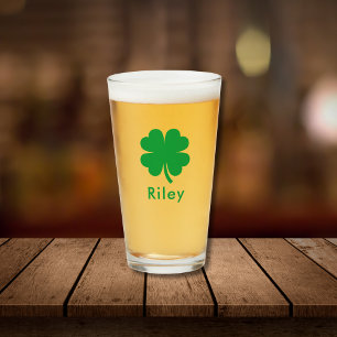 Copo De Pint Irish Clover Personalised Monographic Name Beer